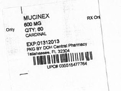 Label Image For 600mg (Mucinex 600mg)